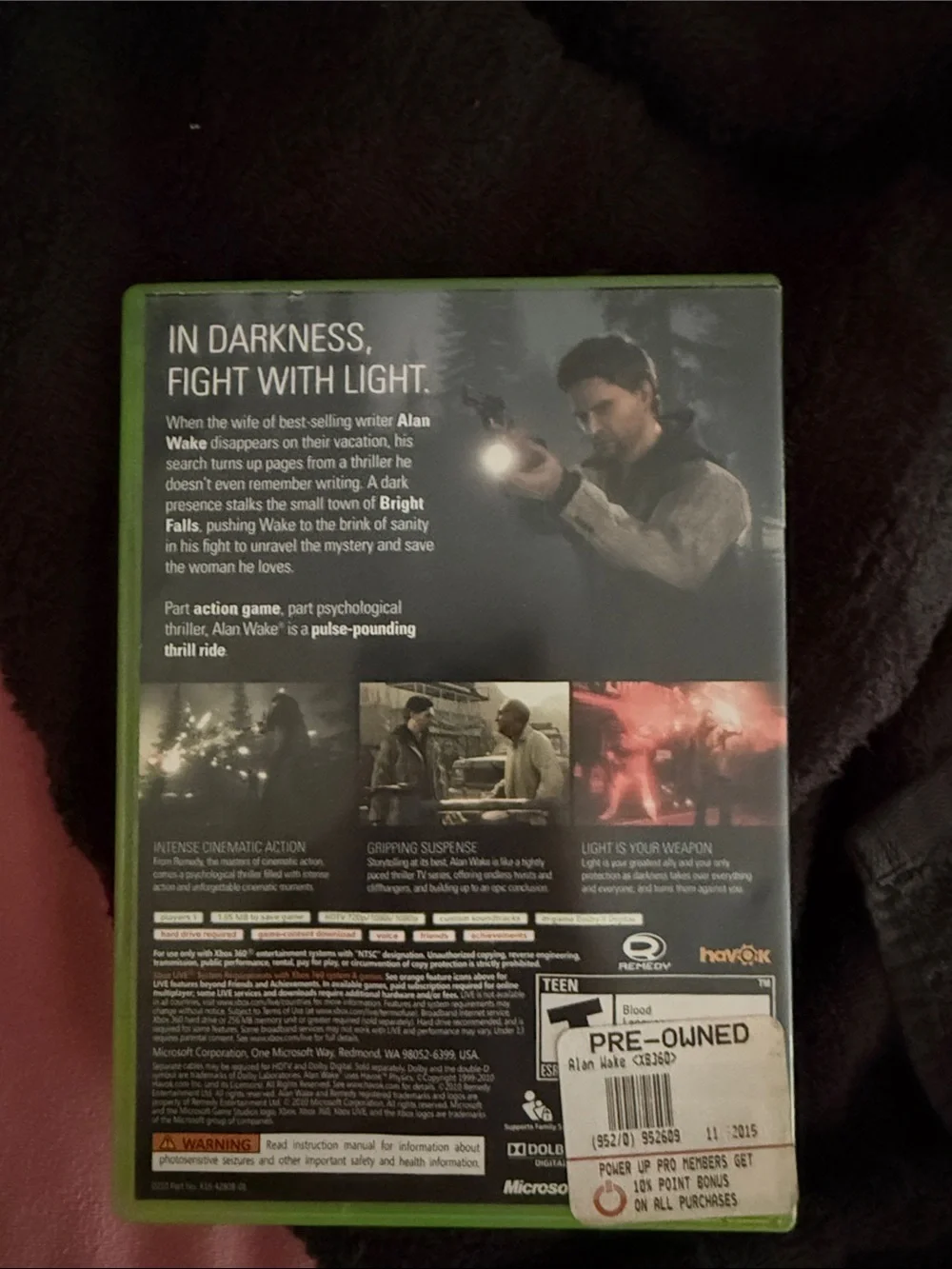 Alan Wake Xbox Game
